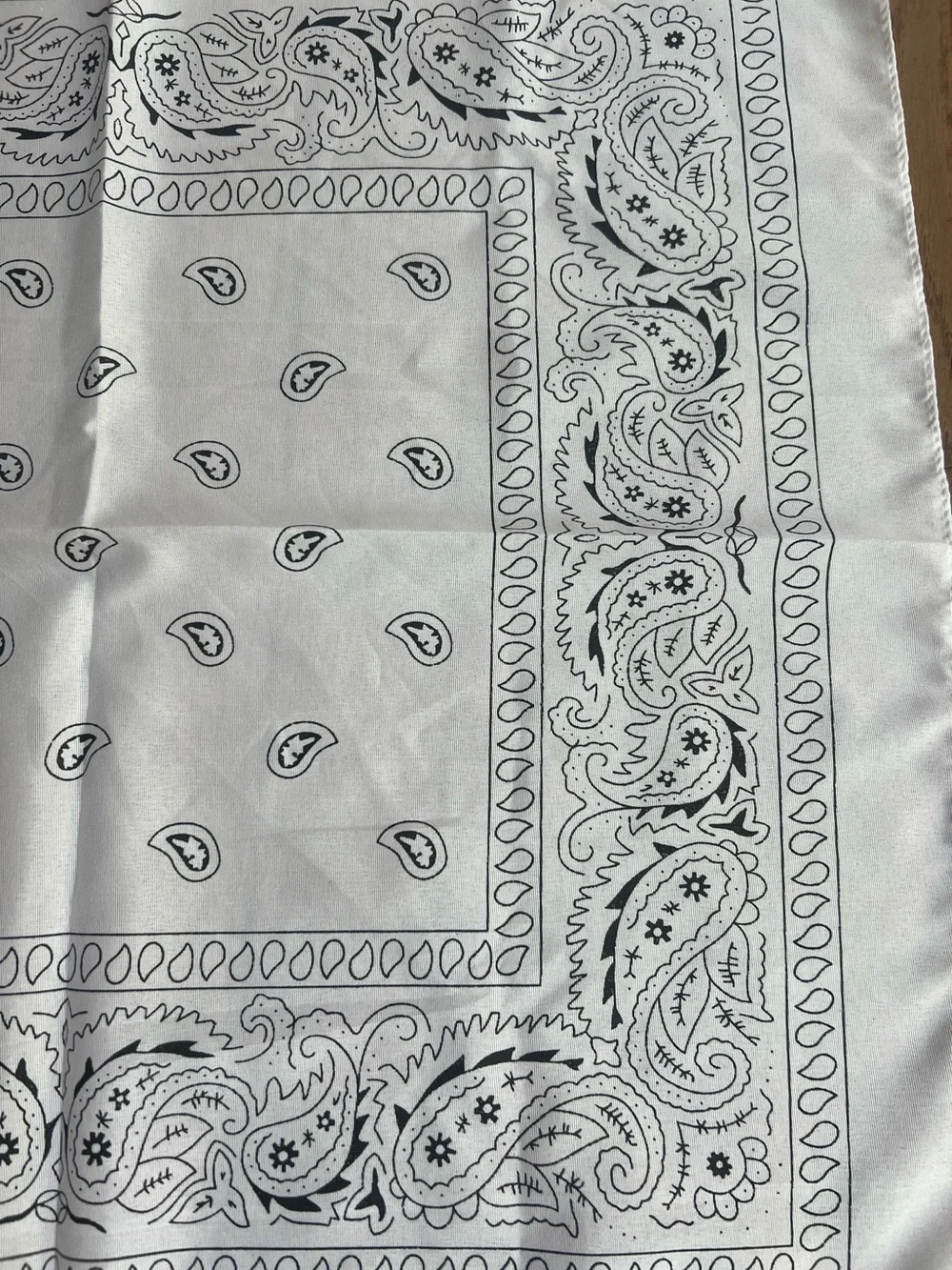 Black and White Paisley Bandana Silky Scarf - Brand New!